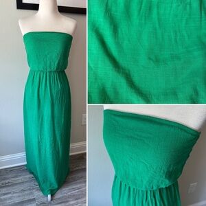 Ruby Rox Green Strapless long Sundress